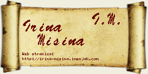 Irina Mišina vizit kartica